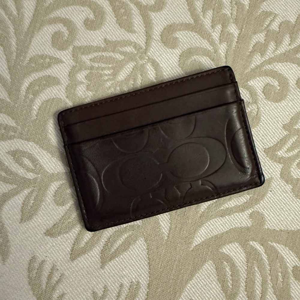 Elegant coach Brown Leather Card Holder